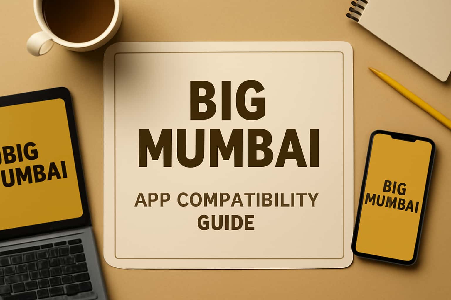 A professional setting showcasing the Big Mumbai App Compatibility Guide with emphasis on device compatibility.