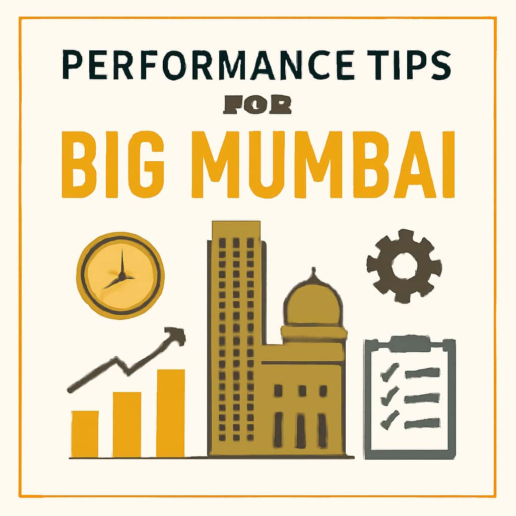 An educational diagram outlining various performance optimization techniques for Big Mumbai.