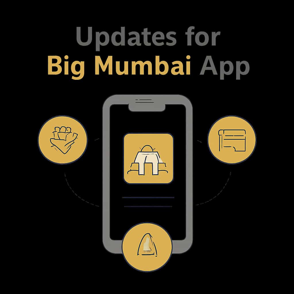 An educational diagram on updates for the Big Mumbai App.