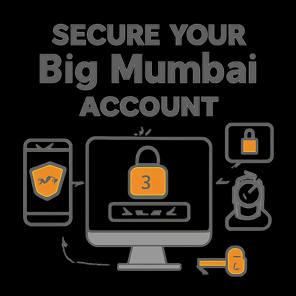 An educational diagram depicting steps to secure a Big Mumbai account